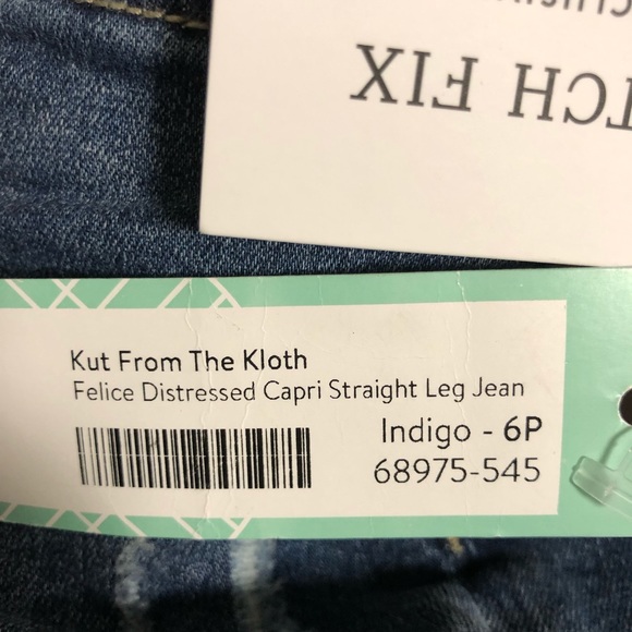 Kut from the Kloth Felice Distressed Capri Jeans - Picture 7 of 8